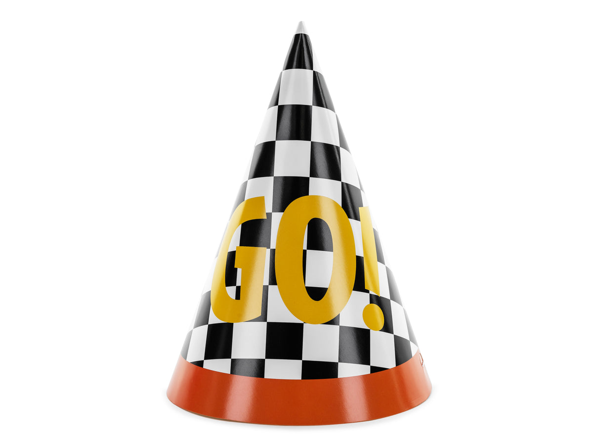 Set 6 coifuri Masini de curse "GO!"