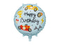Balon folie  cu masini de curse si Happy Birthday