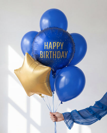 Foil balloon tablet Happy Birthday, 35x35 cm, cream