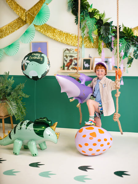 Foil Balloon Disc Brontosaurus, 35x35 cm, mix