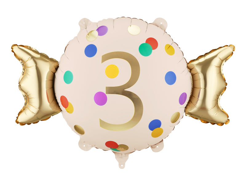 Balon din folie „Candy” cifra 3