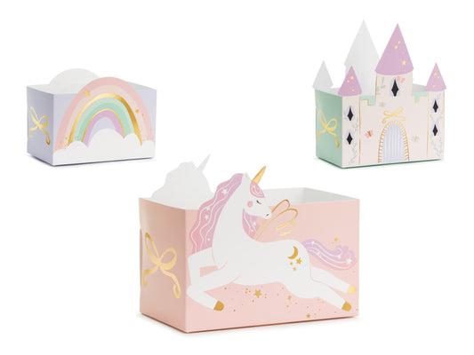 Cutii pentru gustări „Castel și Unicorni”, mix
