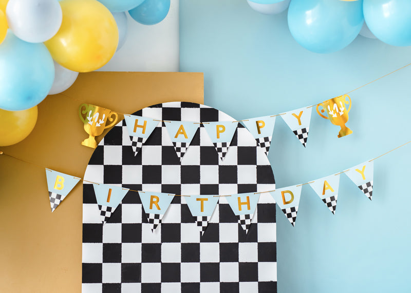Banner „Happy Birthday Trophy Cup”