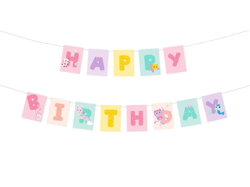 Banner Happy Birthday Gabby's Dollhouse