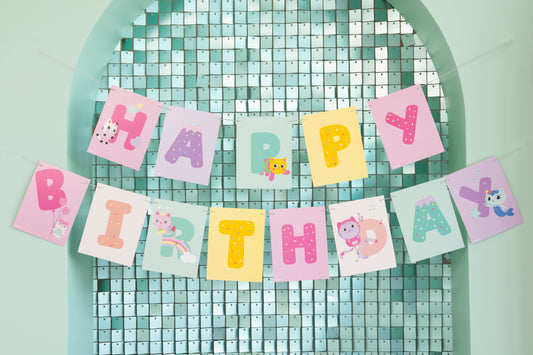 Banner Happy Birthday Gabby's Dollhouse